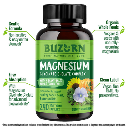 Plant-Buzorn Based Magnesium Glycinate Complex Supplement